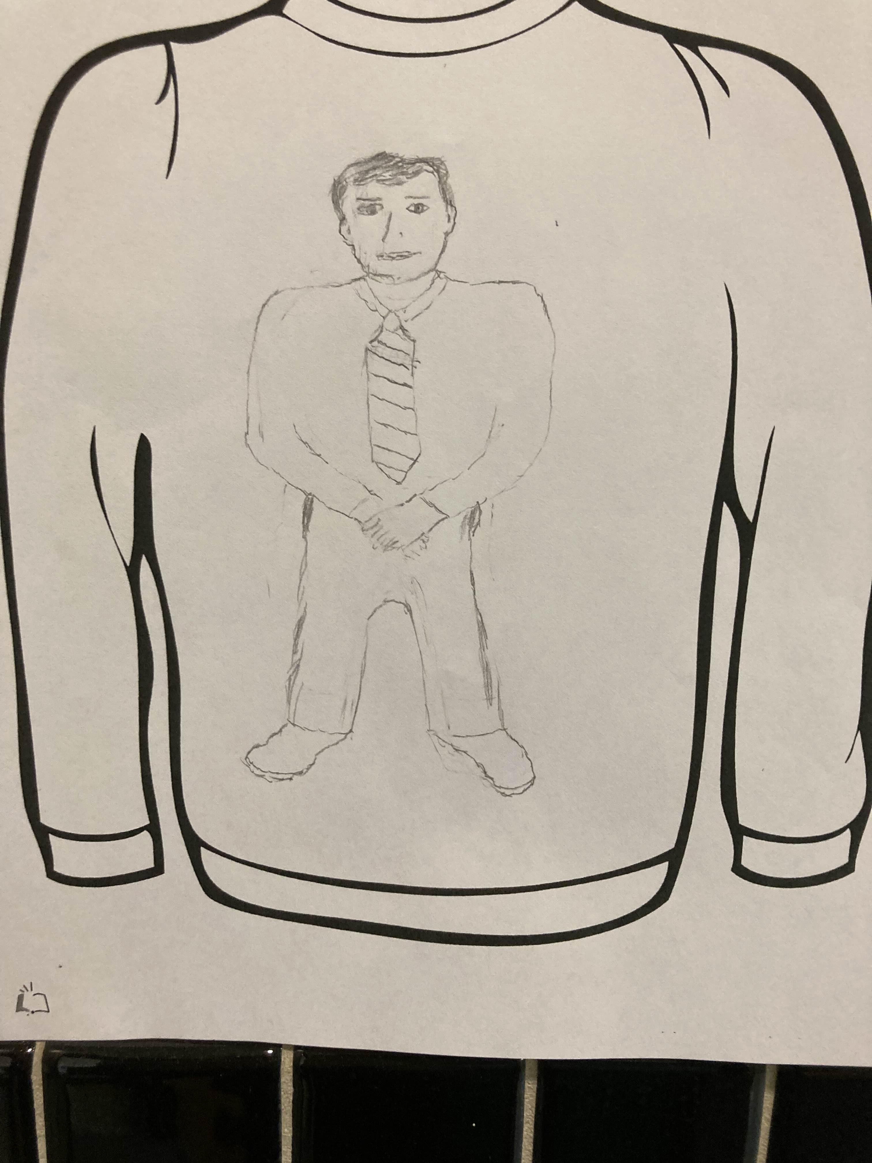 A cruedly drawn image of the man